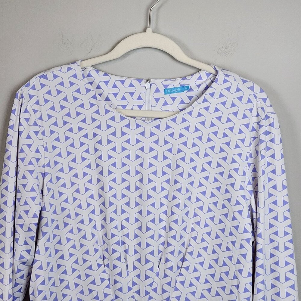 J.Mclaughlin dress sz XL women white geometric pattern Catalina fabric - Picture 2 of 13